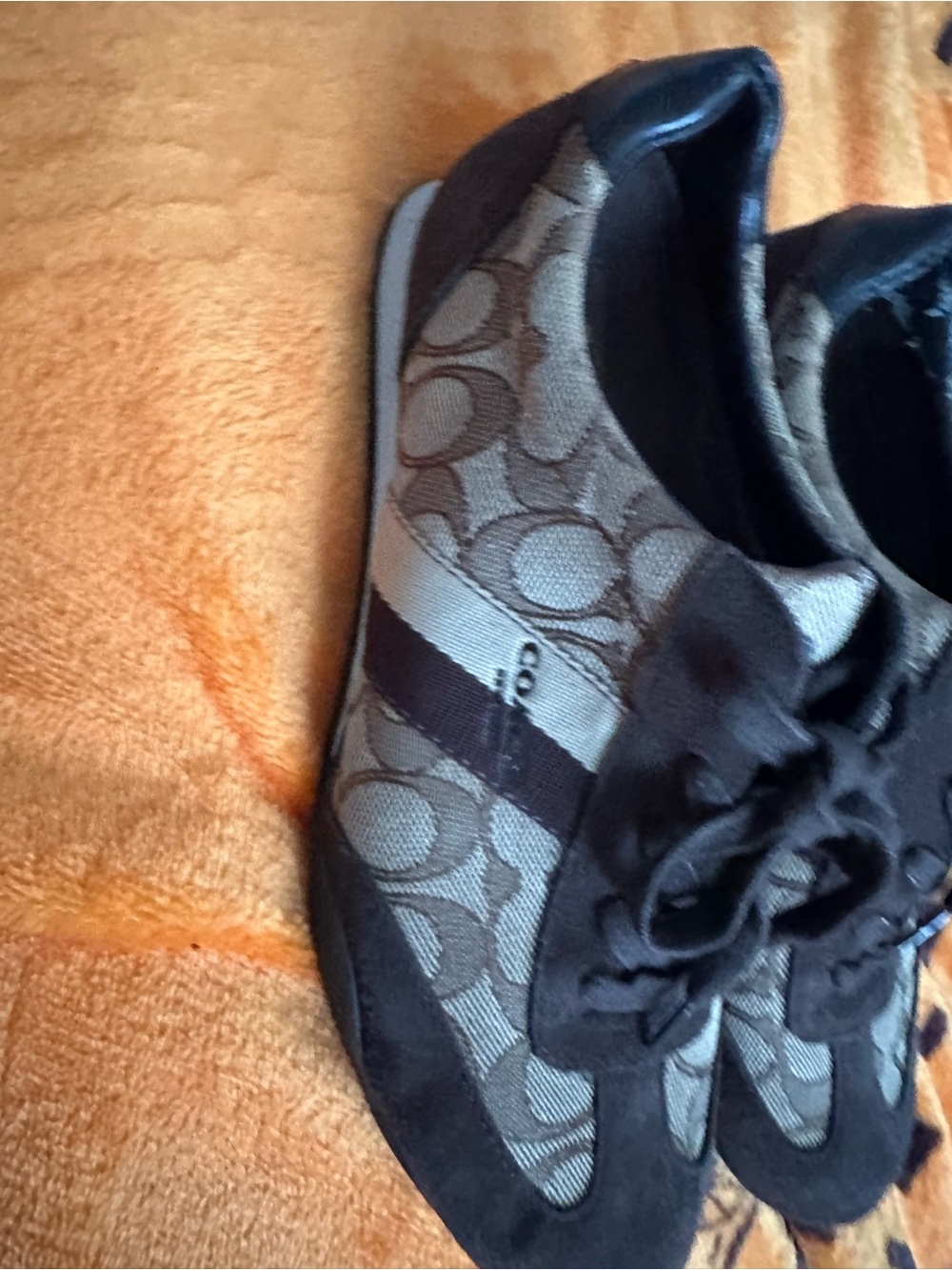 Coach Brown Signature Runner Sneakers with Black Trim